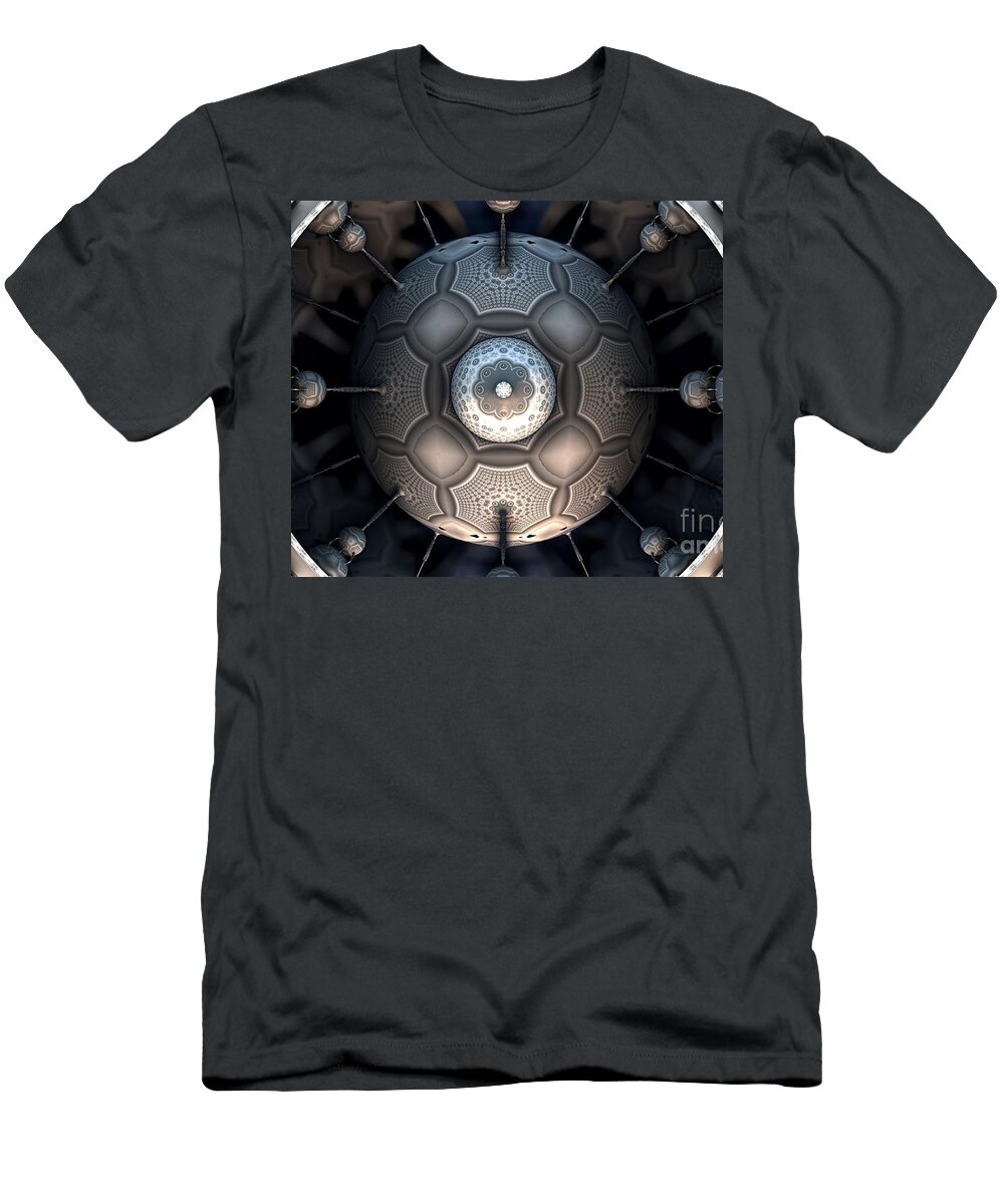 Fractal T-Shirt featuring the digital art Steamball Interior Shot Plate 1a by Jon Munson II