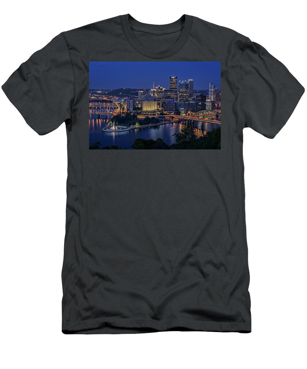 Pittsburgh T-Shirt featuring the photograph Steel City Glow by Rick Berk