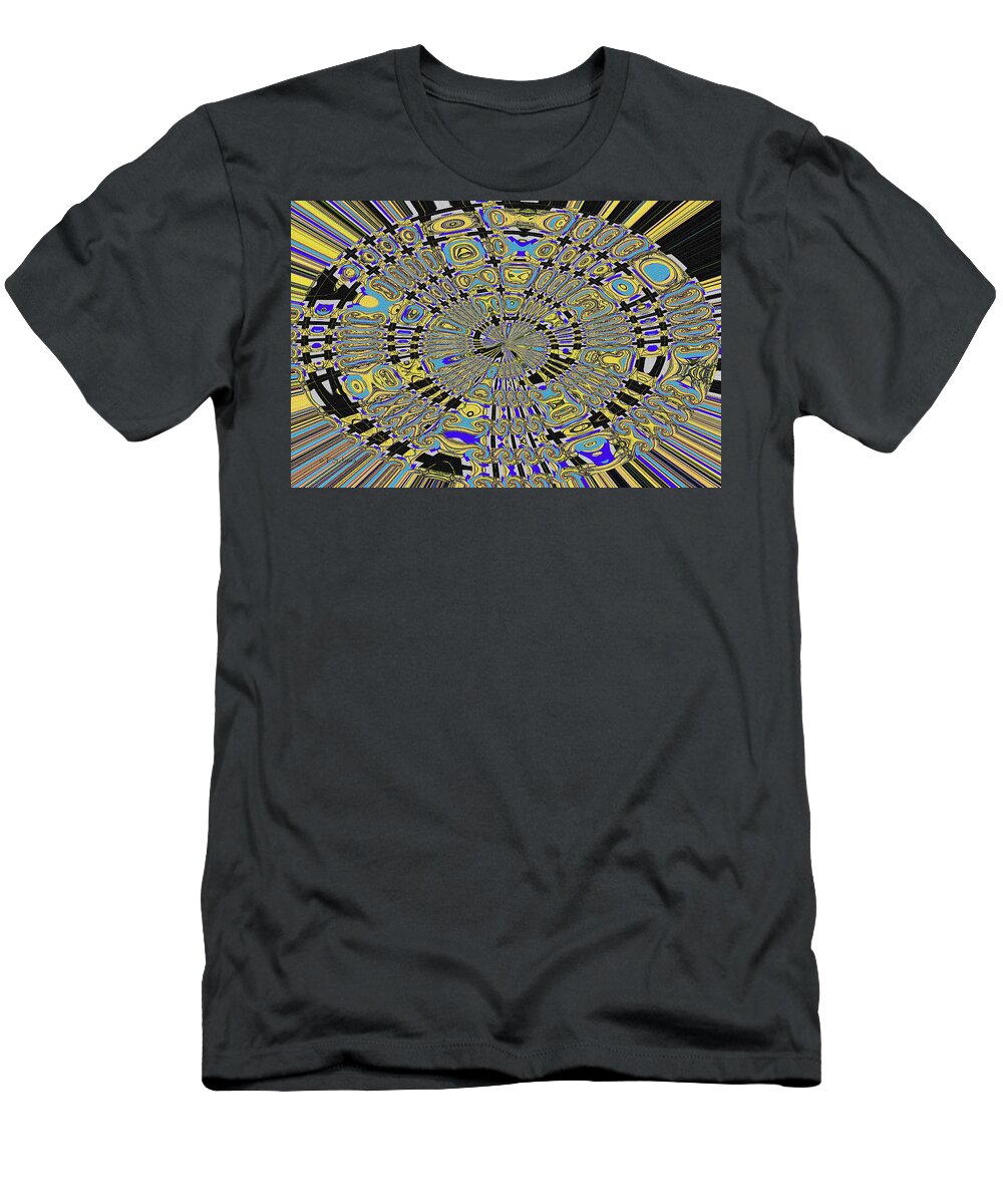 Steel Power Poles Abstract #2 T-Shirt featuring the digital art Steel Power Poles Abstract #2 by Tom Janca