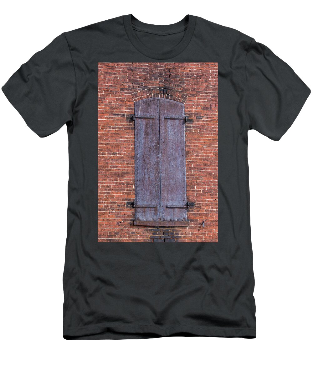 Steel T-Shirt featuring the photograph Steel Shutters by Paul Freidlund