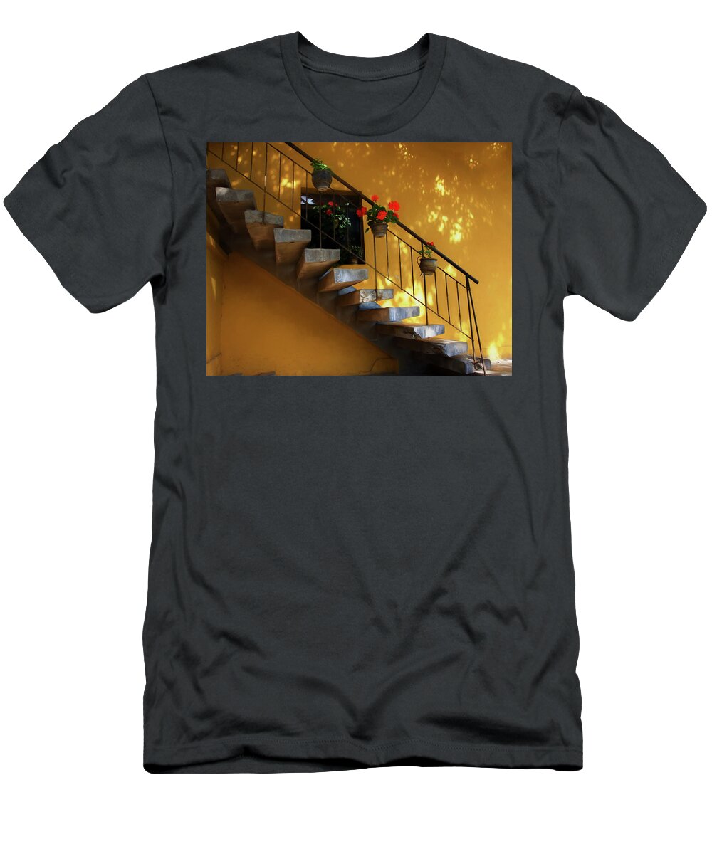 Peru T-Shirt featuring the photograph Steps to Tranquility by Kandy Hurley