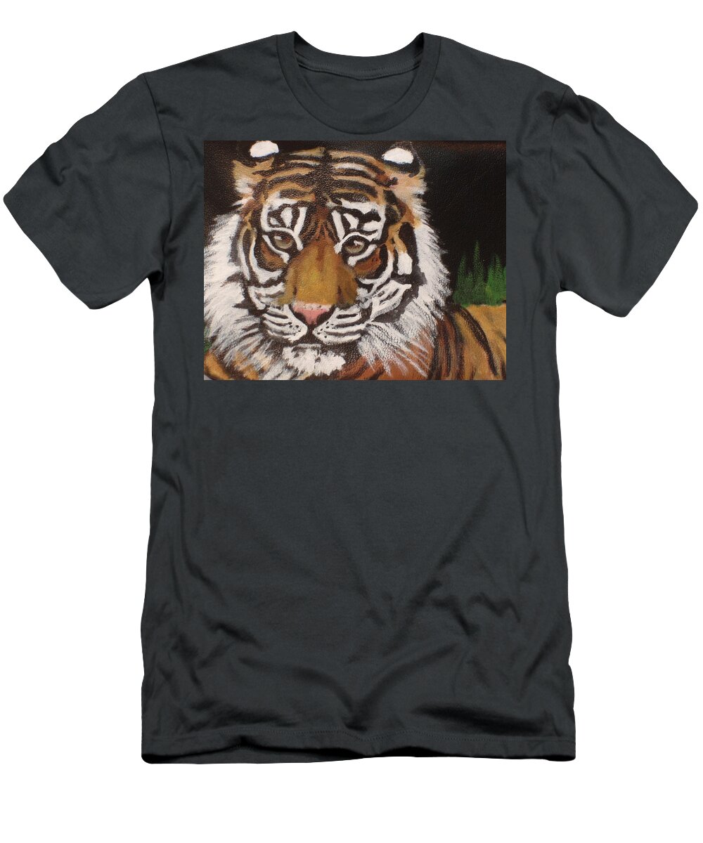 Tiger T-Shirt featuring the painting Steve by Carol Russell