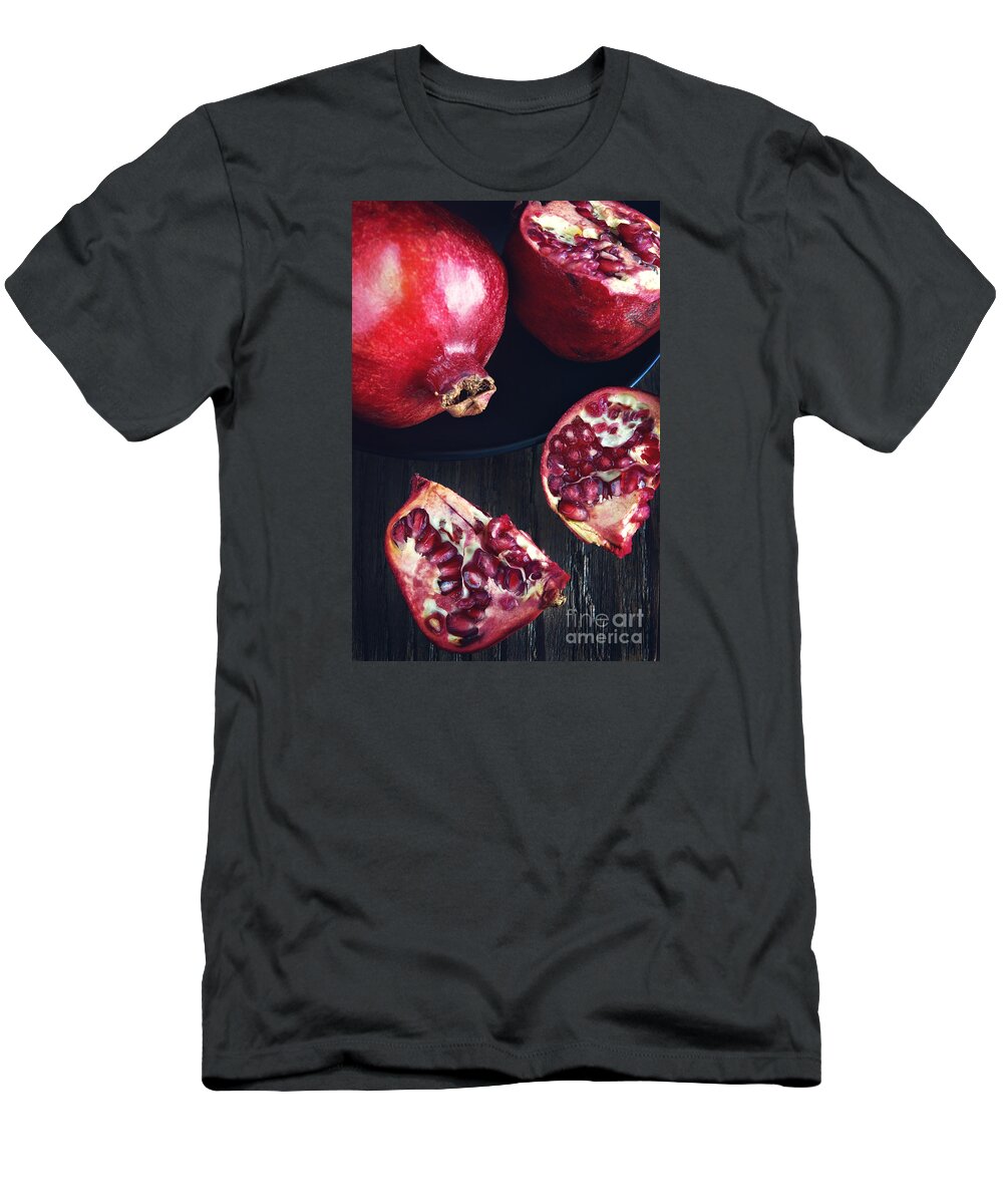 Pomegranates T-Shirt featuring the photograph Still Life with Pomegranates by HD Connelly