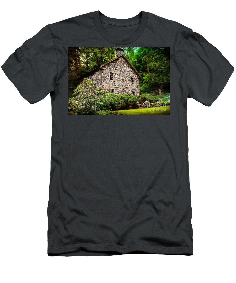 Stone House T-Shirt featuring the photograph Stone Home by Beth Ferris Sale