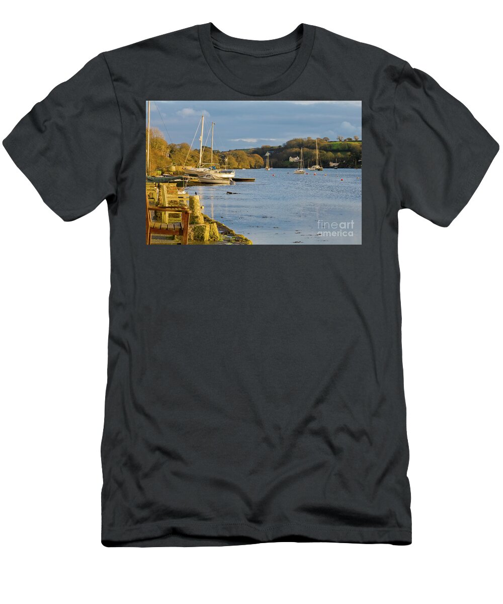 Mylor Bridge T-Shirt featuring the photograph Storm Light at Mylor Bridge by Terri Waters