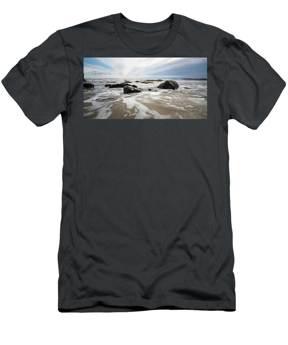 Maine T-Shirt featuring the photograph Stormy Maine Morning #3 by Natalie Rotman Cote