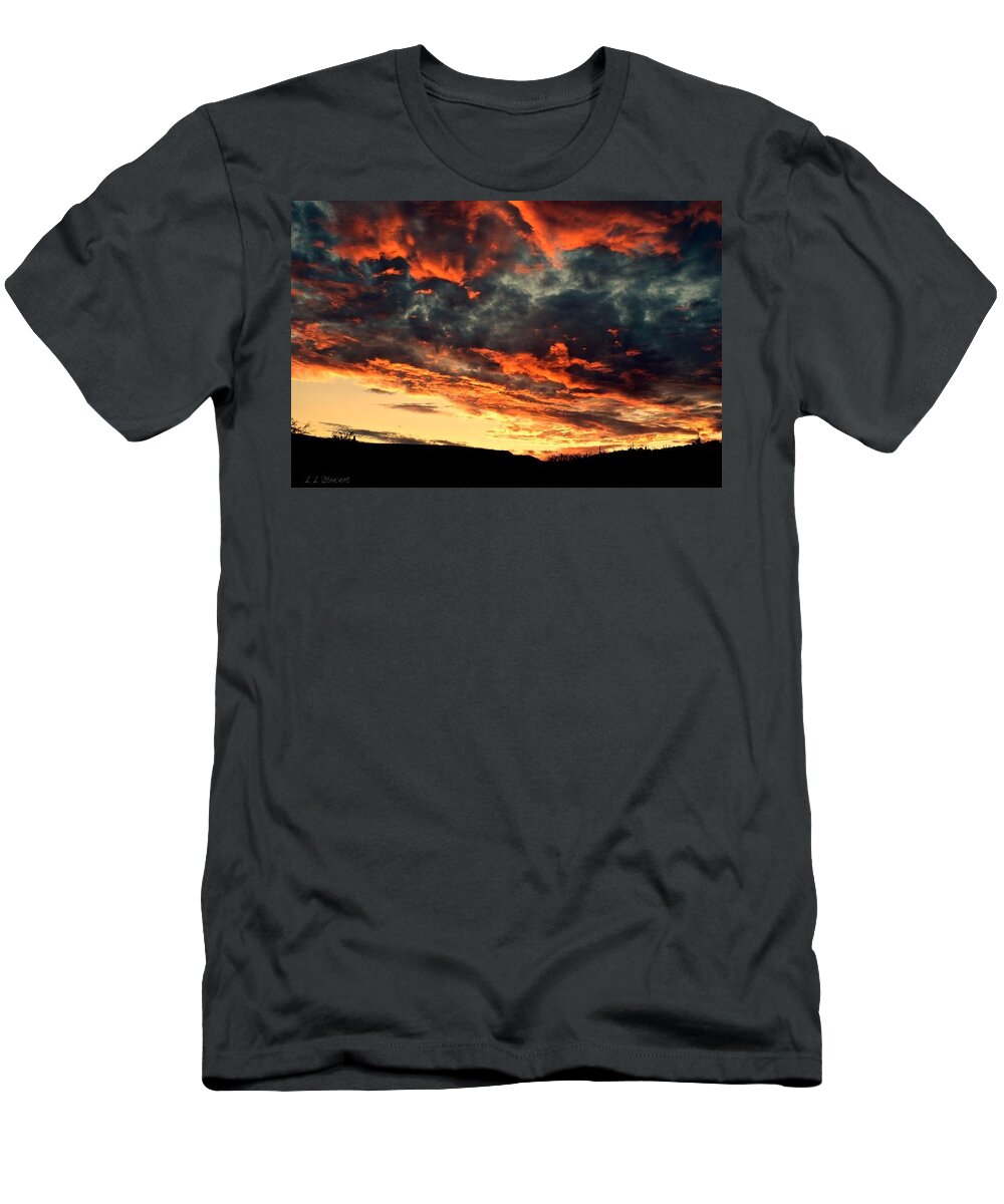 Arizona T-Shirt featuring the photograph Stormy Sunrise by L L Stewart