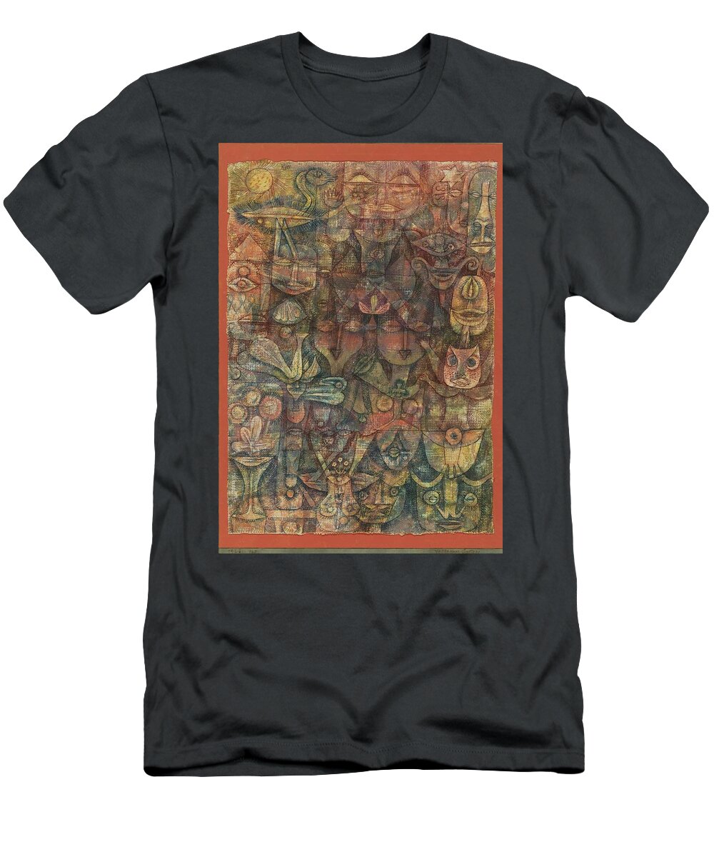 Paul Klee T-Shirt featuring the painting Strange Garden by Paul Klee