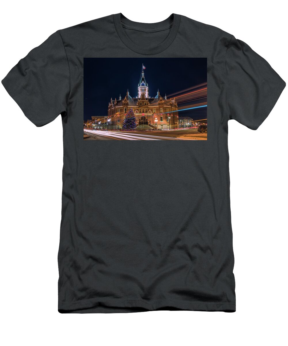 Stratford T-Shirt featuring the photograph Stratford City Hall during the holidays by Jay Smith