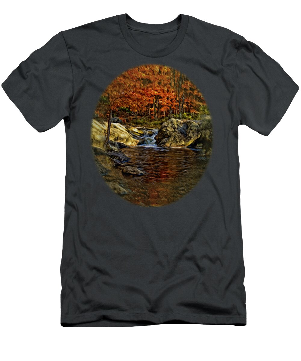2007 T-Shirt featuring the photograph Stream In Autumn 57 in oil by Mark Myhaver