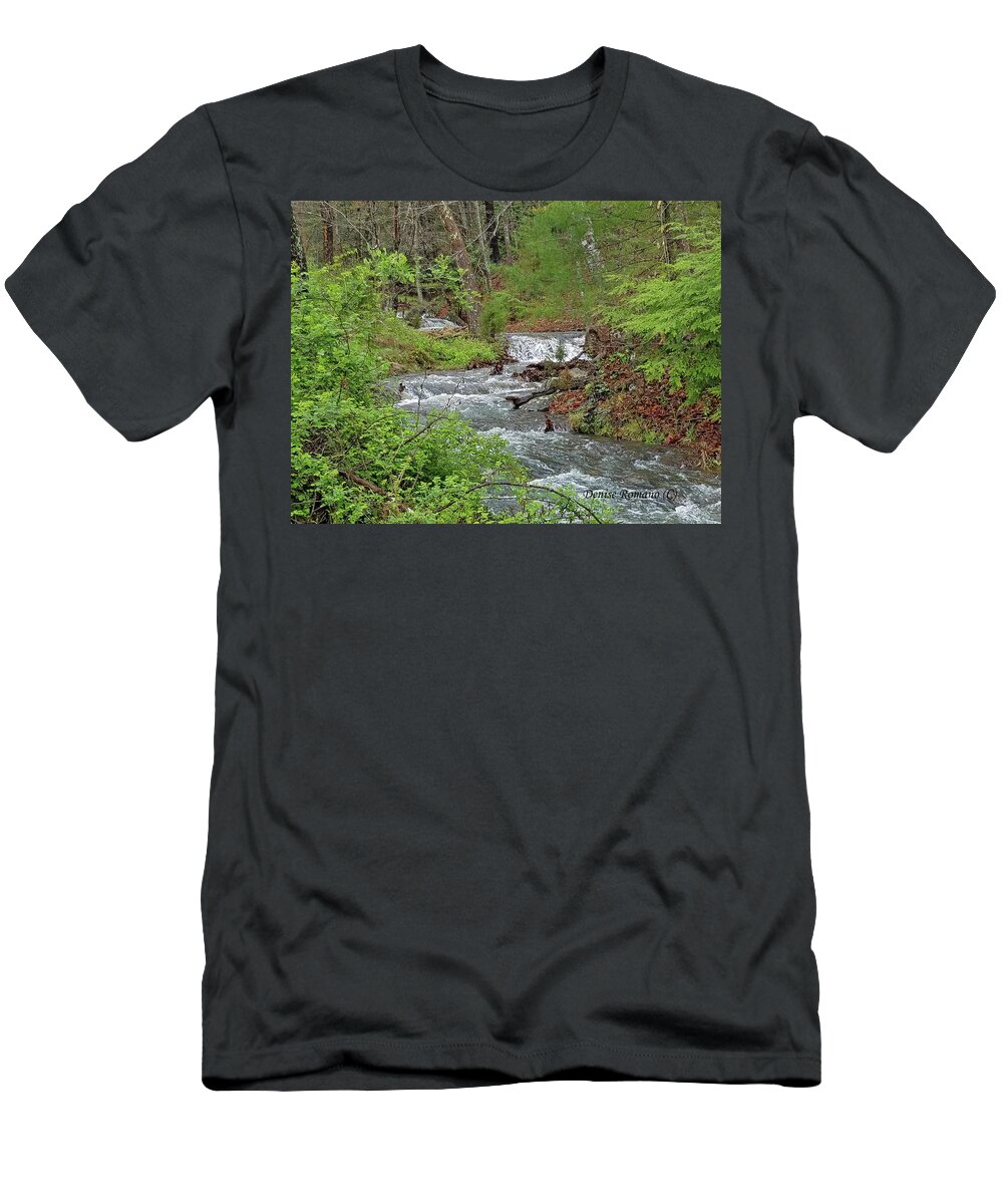 Stream T-Shirt featuring the photograph Stream in the Woods by Denise Romano