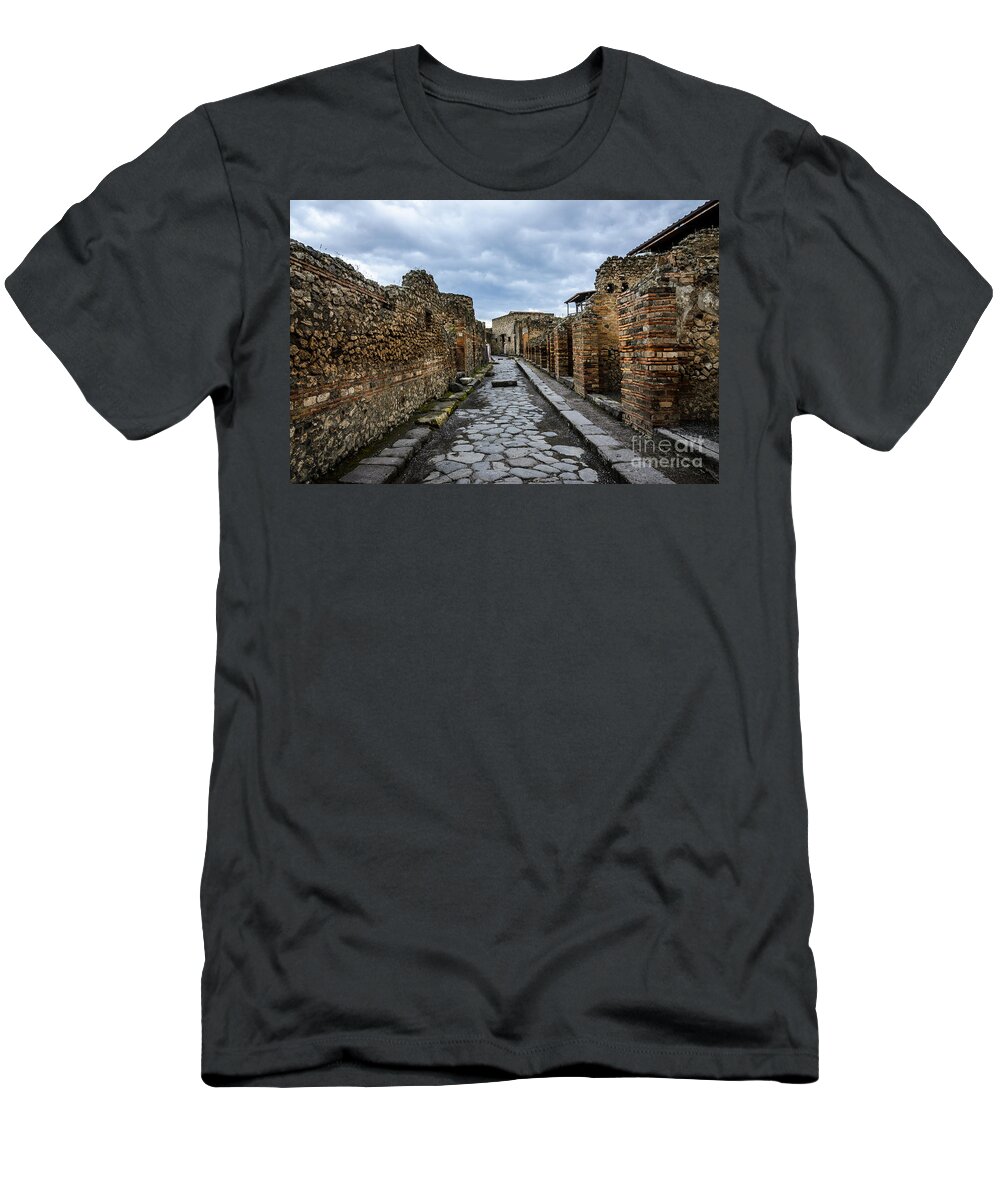 Ancient T-Shirt featuring the photograph Streets of Pompeii 2 by Debra Martz