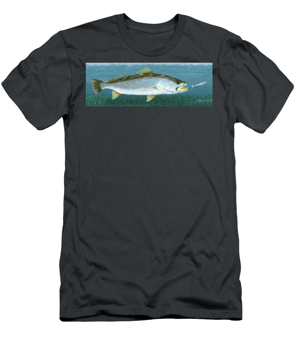 Speckled Trout T-Shirt featuring the digital art Strike Zone by Kevin Putman