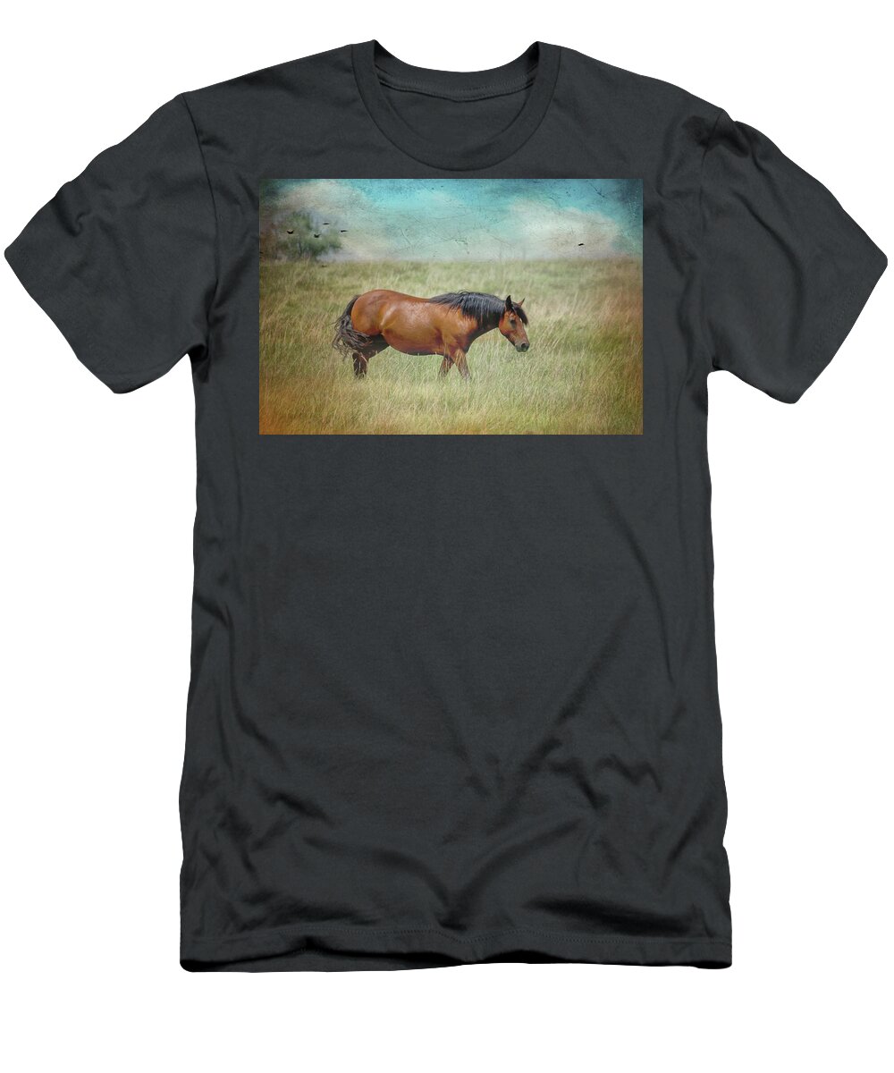 Tallgrass T-Shirt featuring the photograph Strolling through the Tallgrass by Jolynn Reed