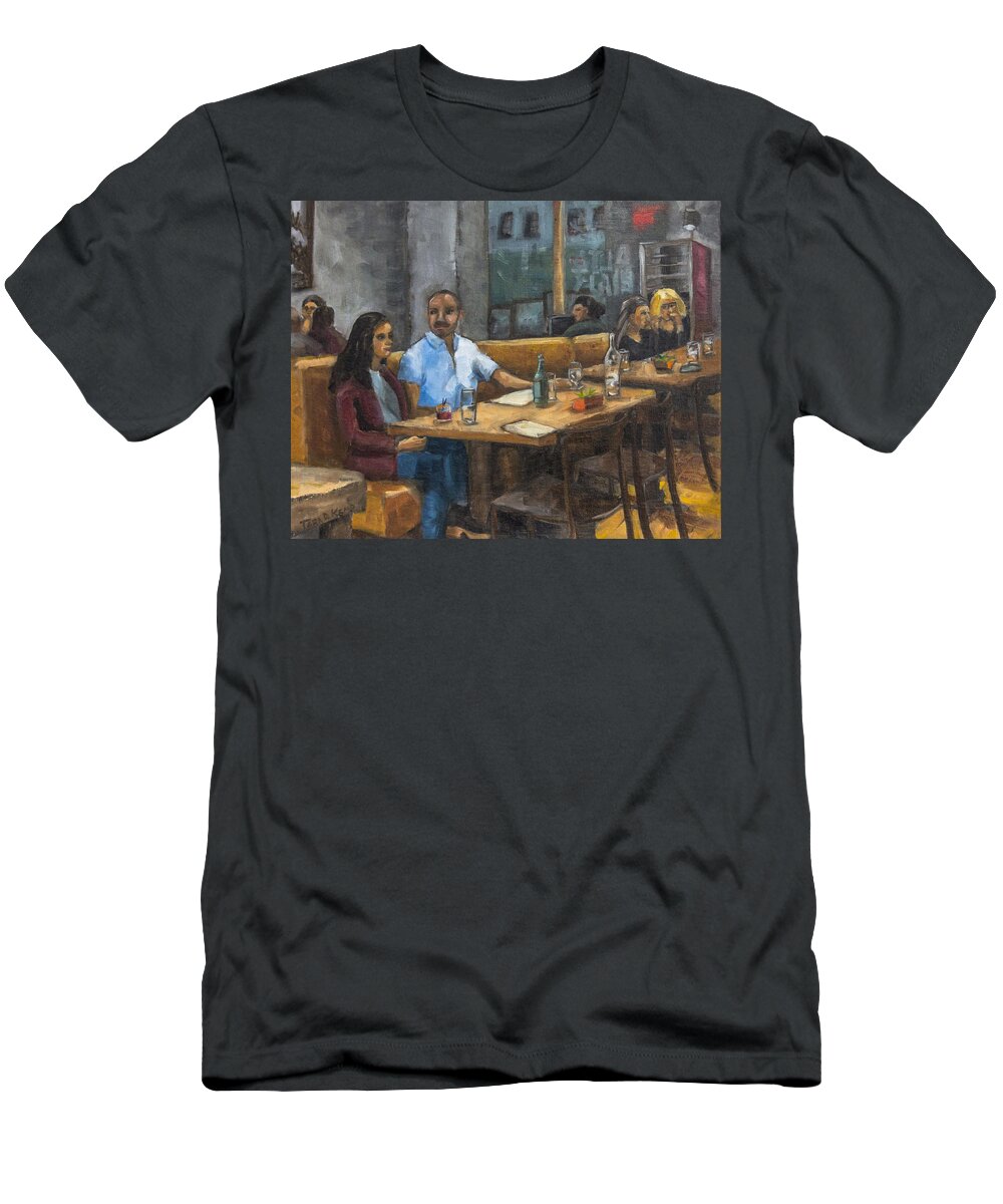 Oil Painting T-Shirt featuring the painting Study for Cafe Zorn by Tara D Kemp