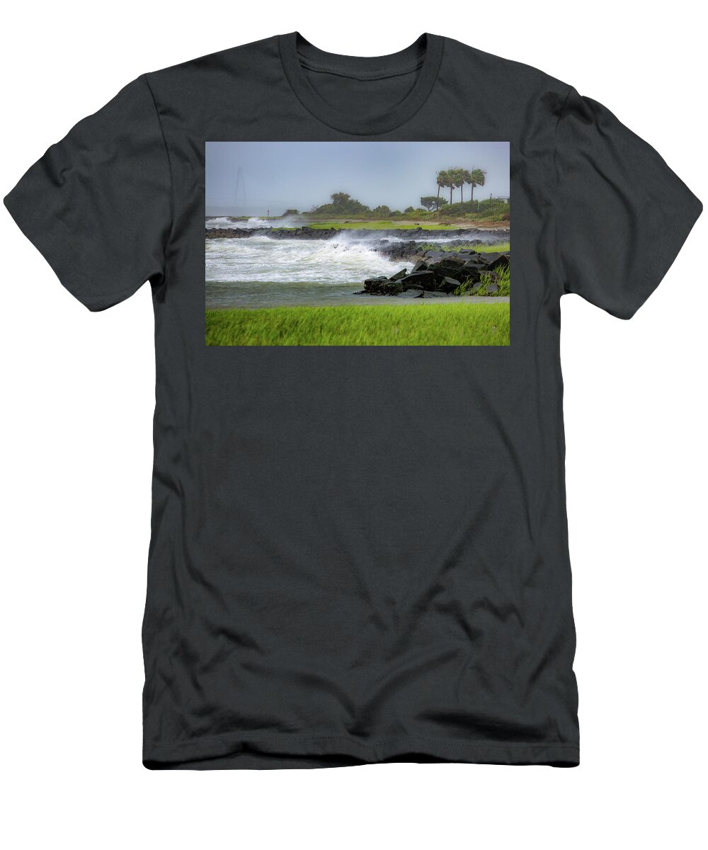 Sullivan's Island T-Shirt featuring the photograph Sullivan's Island Tropical Storm Hermine by Donnie Whitaker