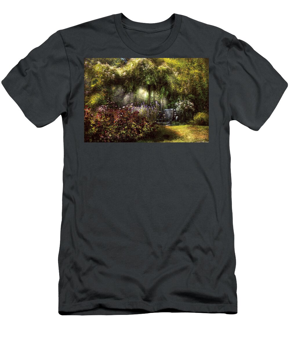 Savad T-Shirt featuring the photograph Summer - Landscape - Eve's Garden by Mike Savad