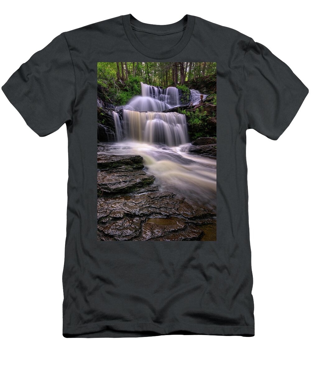 Garwin Falls T-Shirt featuring the photograph Summer Flow at Garwin Falls by Rick Berk