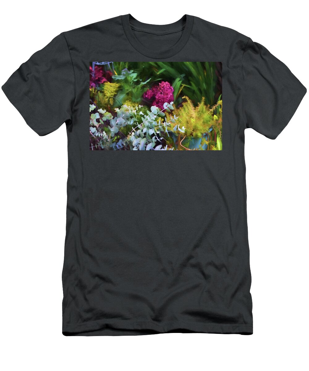 Painterly T-Shirt featuring the painting Summer Garden 4 by Bonnie Bruno