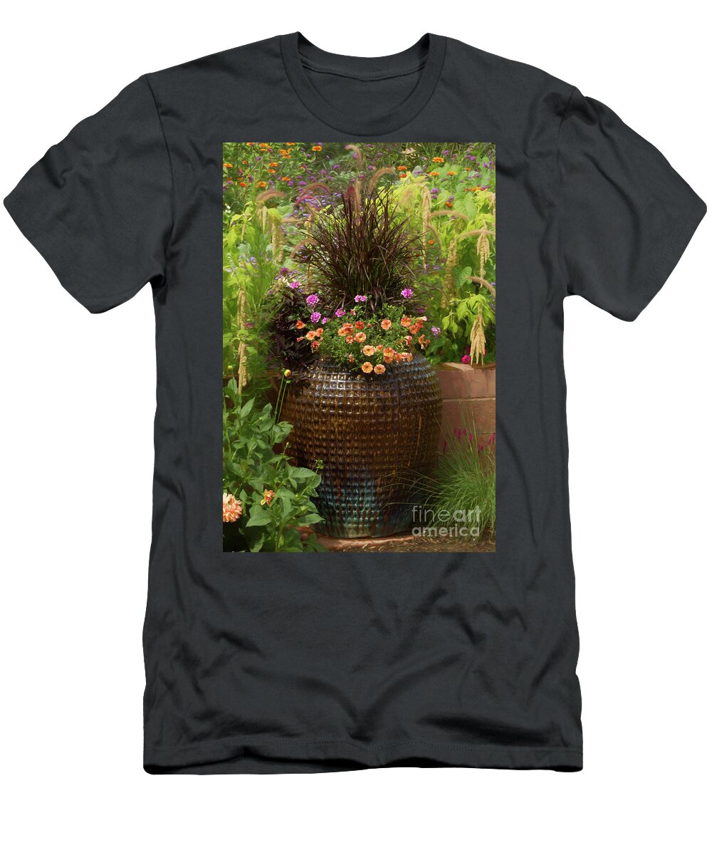 Botanic Gardens T-Shirt featuring the photograph Summer Pot by Marilyn Cornwell