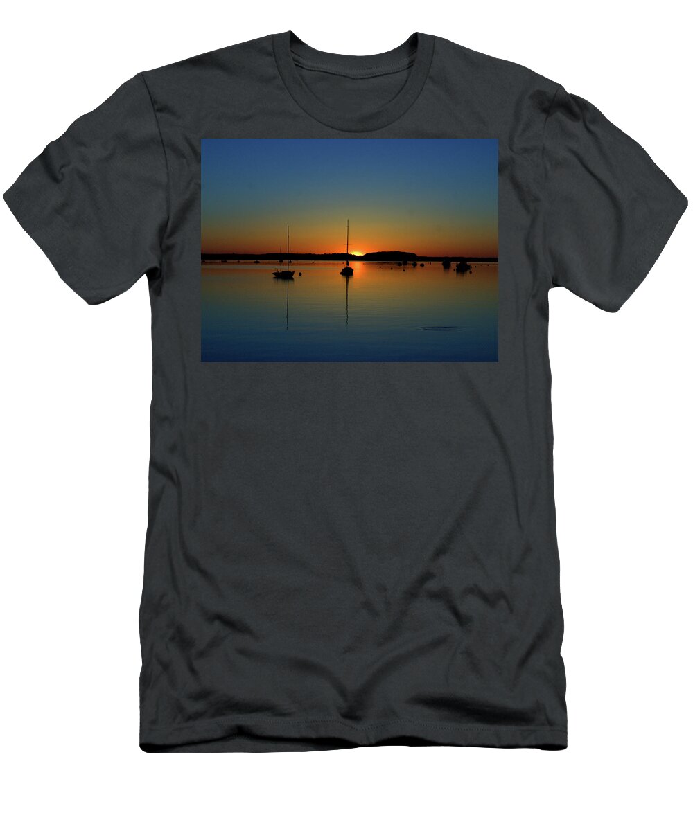 Cape Cod T-Shirt featuring the photograph Summer Sunset Monument Beach by Bruce Gannon