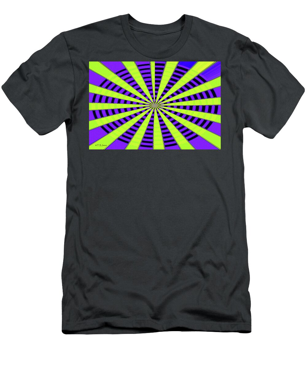 Sun And Sky Abstract T-Shirt featuring the digital art Sun And Sky Abstract by Tom Janca
