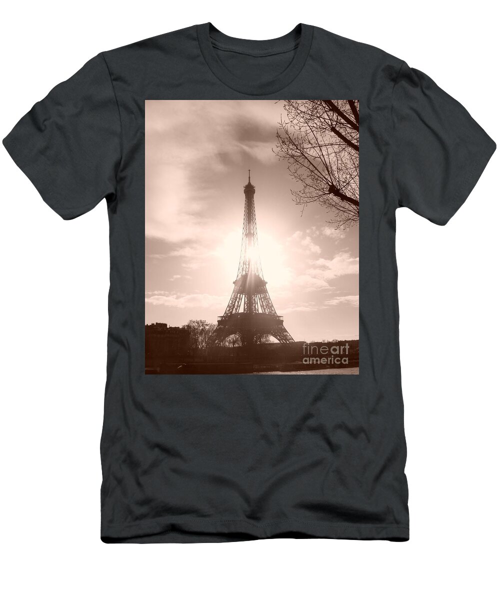 Eiffel Tower T-Shirt featuring the photograph Sun in Paris by Tiziana Maniezzo