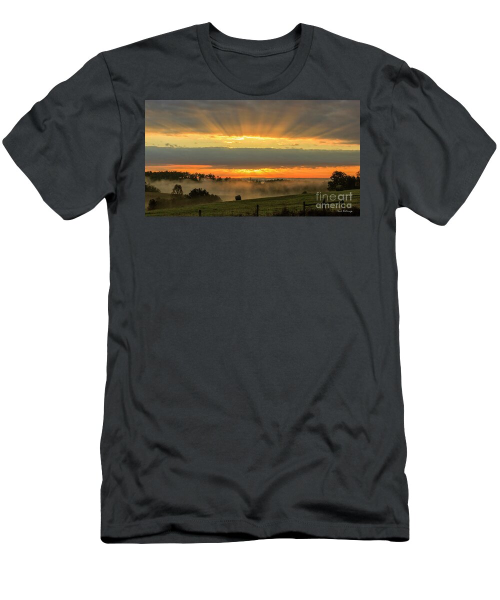Reid Callaway Sunrise Sunbeams Banner T-Shirt featuring the photograph Sunbeams Banner Landscape Sunrise Art by Reid Callaway