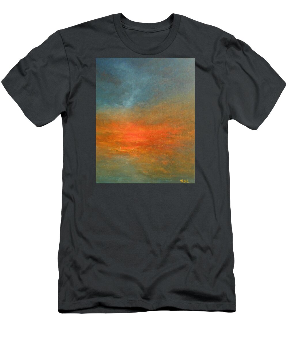 Abstract T-Shirt featuring the painting Sundown by Jane See