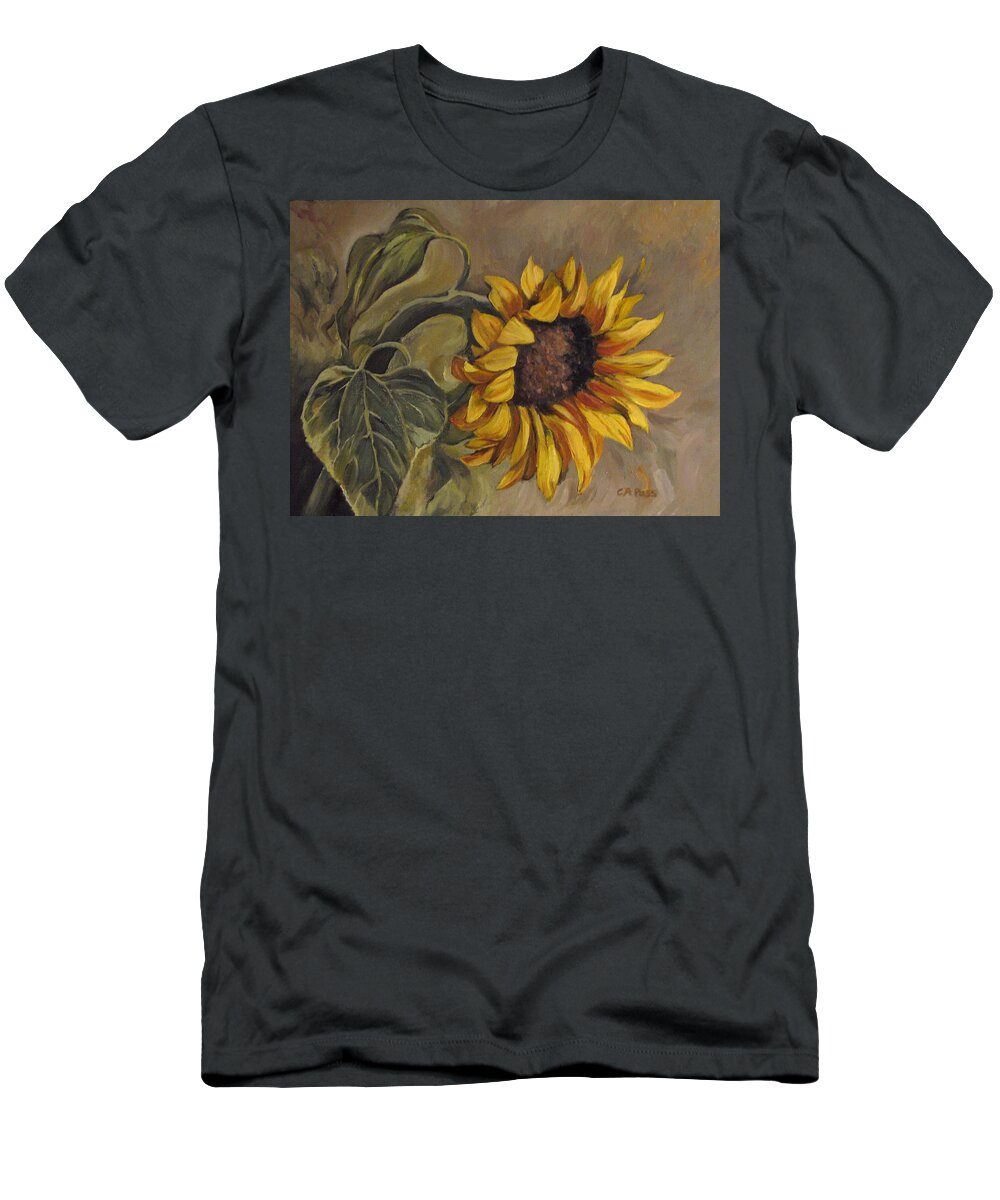 Sunflower T-Shirt featuring the painting Sunflower Nod by Cheryl Pass