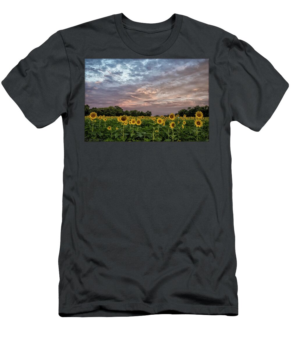 Sunflowers T-Shirt featuring the photograph Sunflower Sunrise by Erika Fawcett