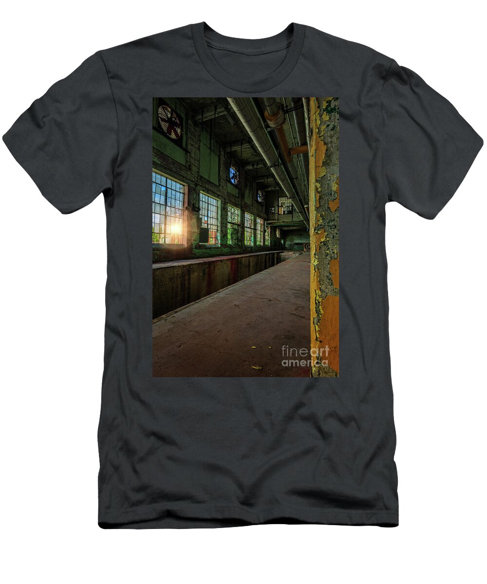 Lindale Mill T-Shirt featuring the photograph Abandoned Sunset by Doug Sturgess