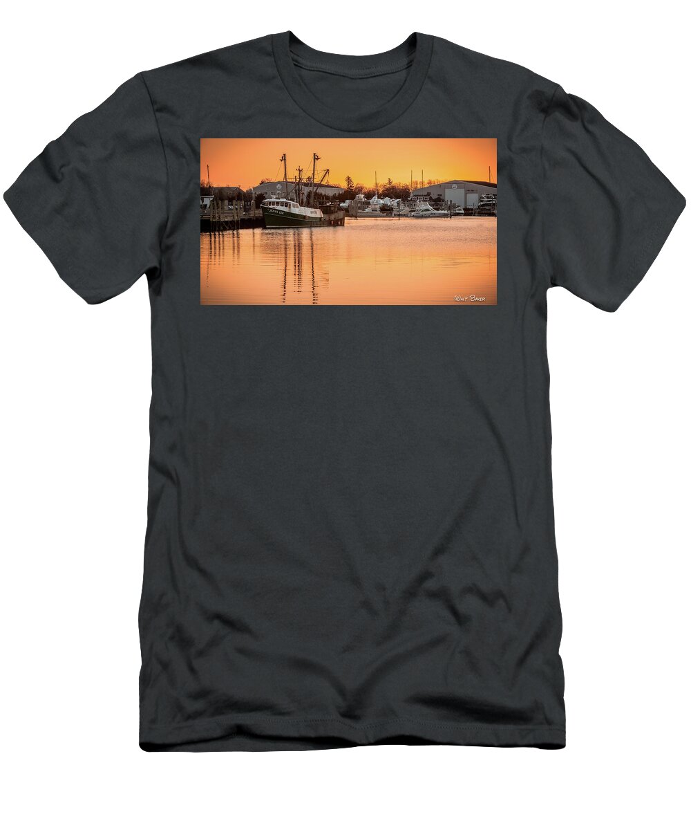 Sunrise T-Shirt featuring the photograph Sunrise on Hyannis Harbor by Walt Baker