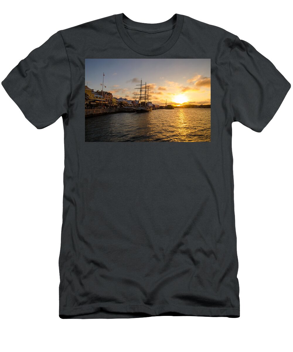 12 March 2015 T-Shirt featuring the photograph Sunrise over Lord Nelson by Jeff at JSJ Photography