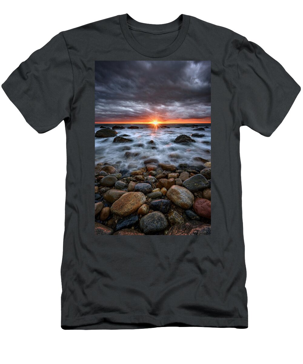 Rocks T-Shirt featuring the photograph Sunrise Over The East End by Rick Berk