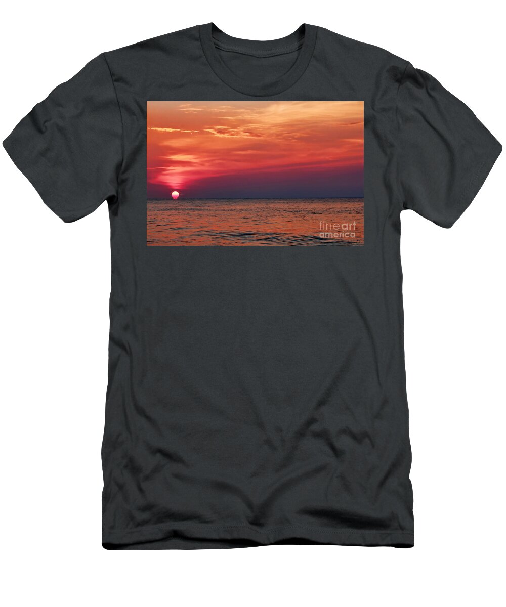 Sunrise T-Shirt featuring the photograph Sunrise Over The Horizon On Myrtle Beach by Jeff Breiman
