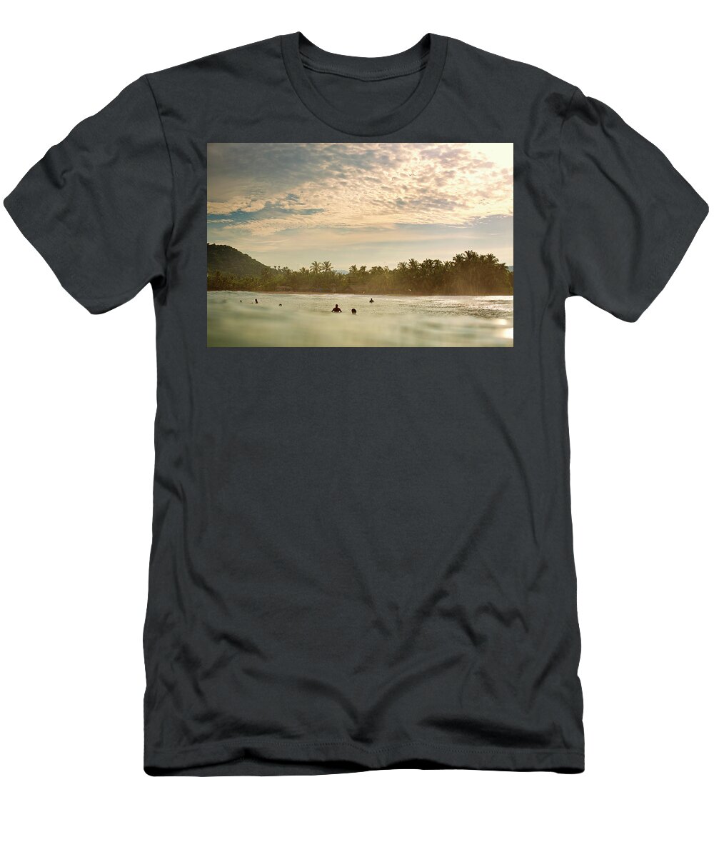 Surfing T-Shirt featuring the photograph Sunrise Surfers by Nik West
