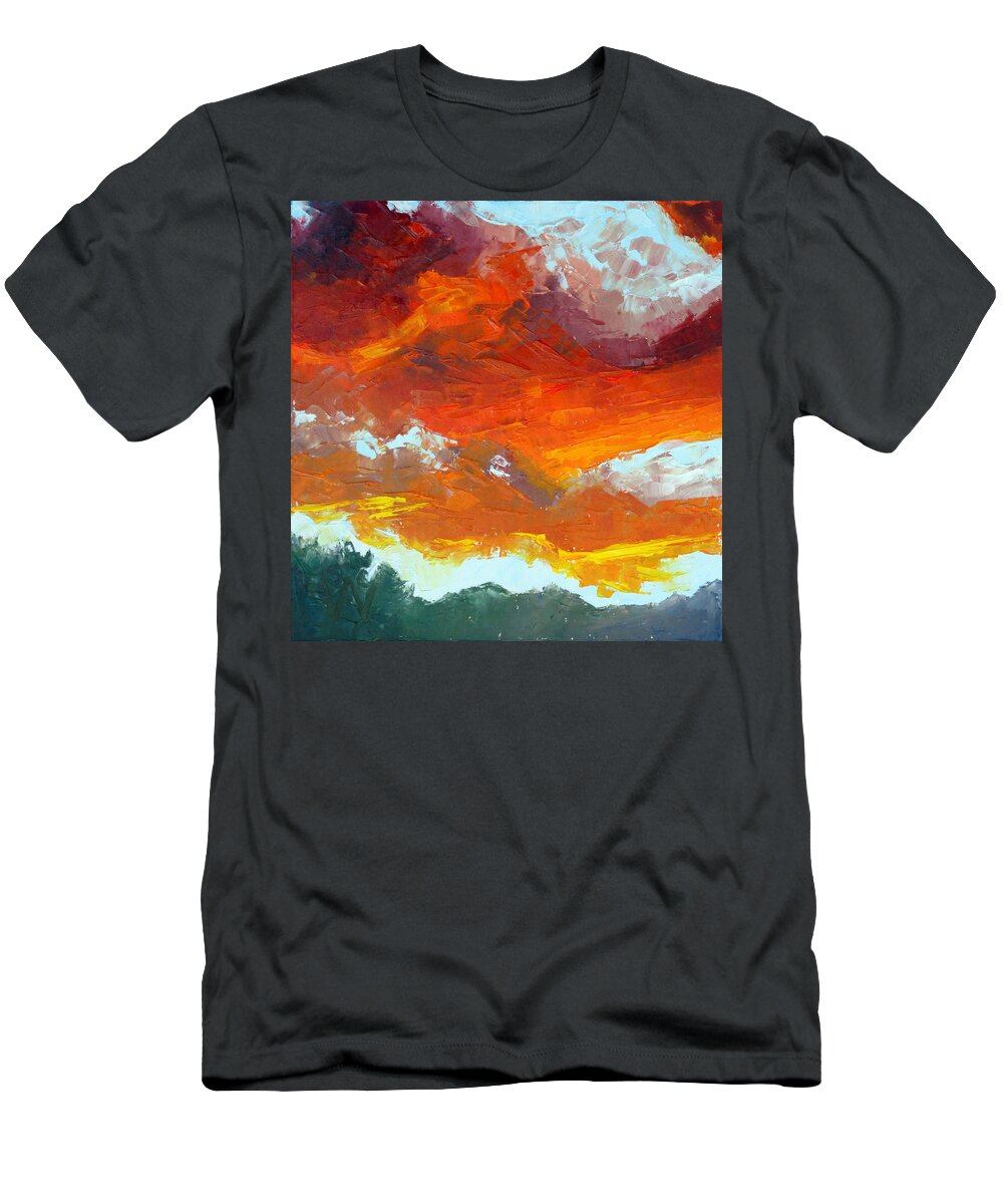 Sunrise T-Shirt featuring the painting Sunrise by Susan Woodward