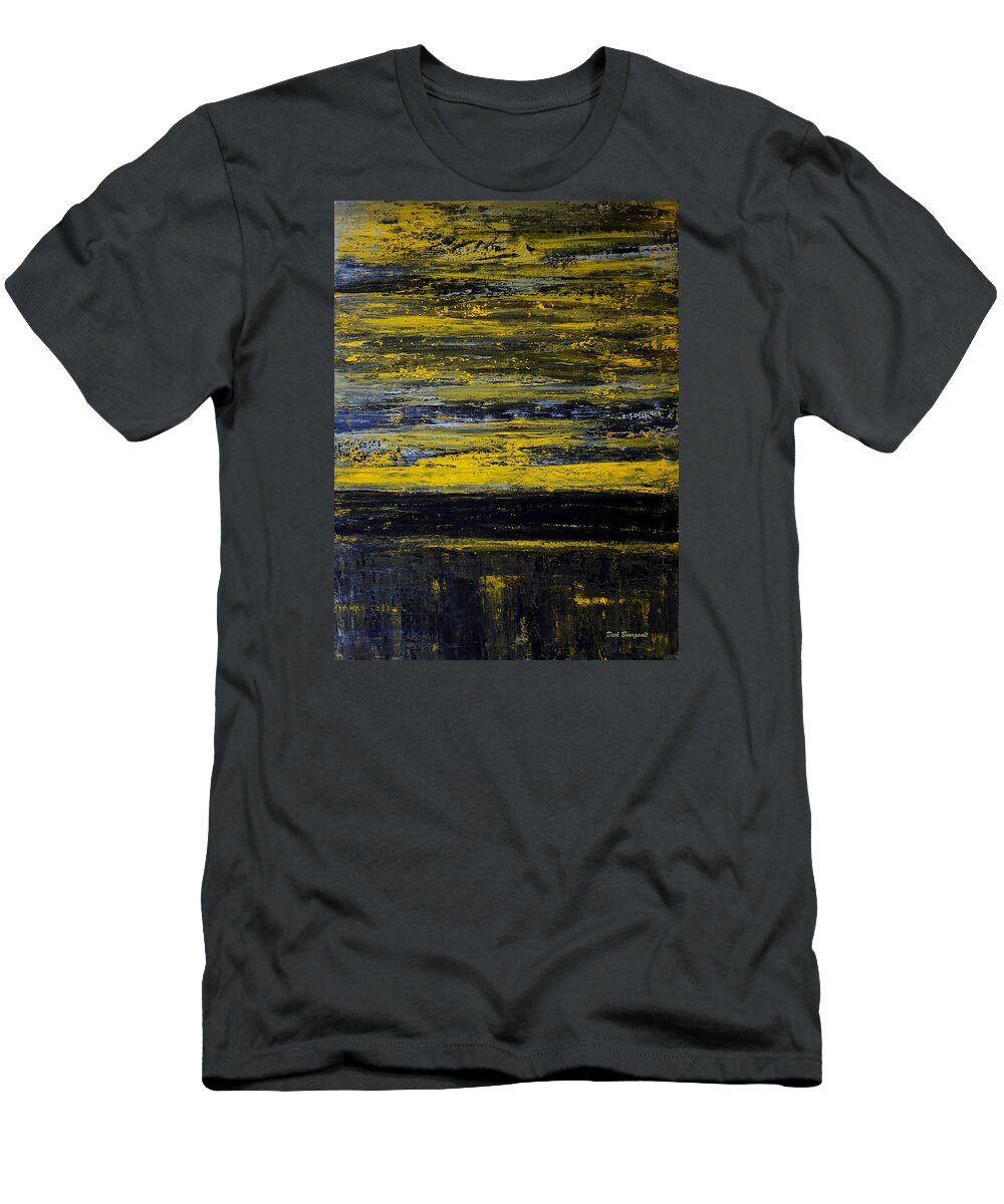 Abstract T-Shirt featuring the painting Sunset Abstract by Dick Bourgault