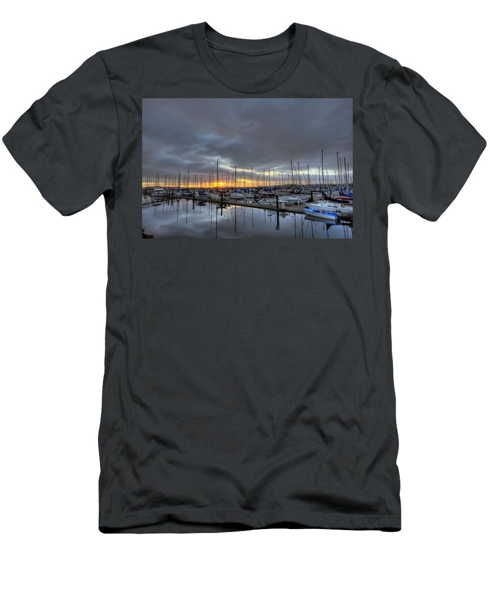 Hdr T-Shirt featuring the photograph Sunset at Port Gardner by Brad Granger