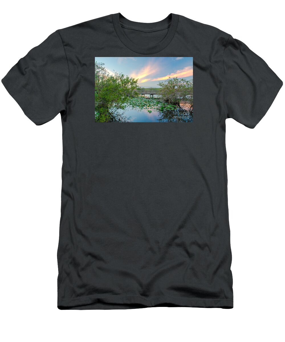 Aquatic T-Shirt featuring the photograph Sunset at the Everglades National Park by Amanda Mohler