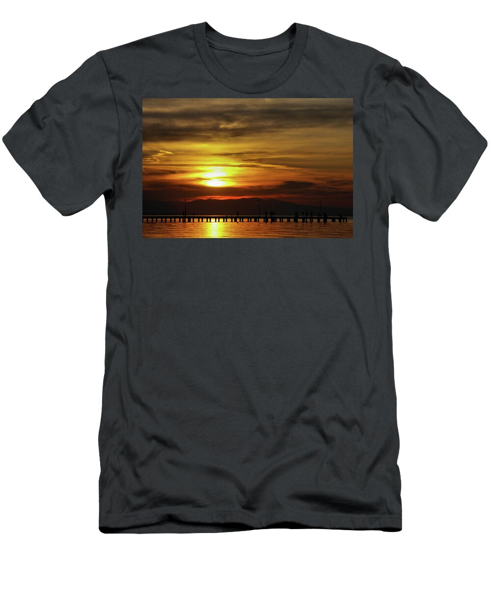 Greek T-Shirt featuring the photograph Sunset at Thessaloniki by Tim Beach