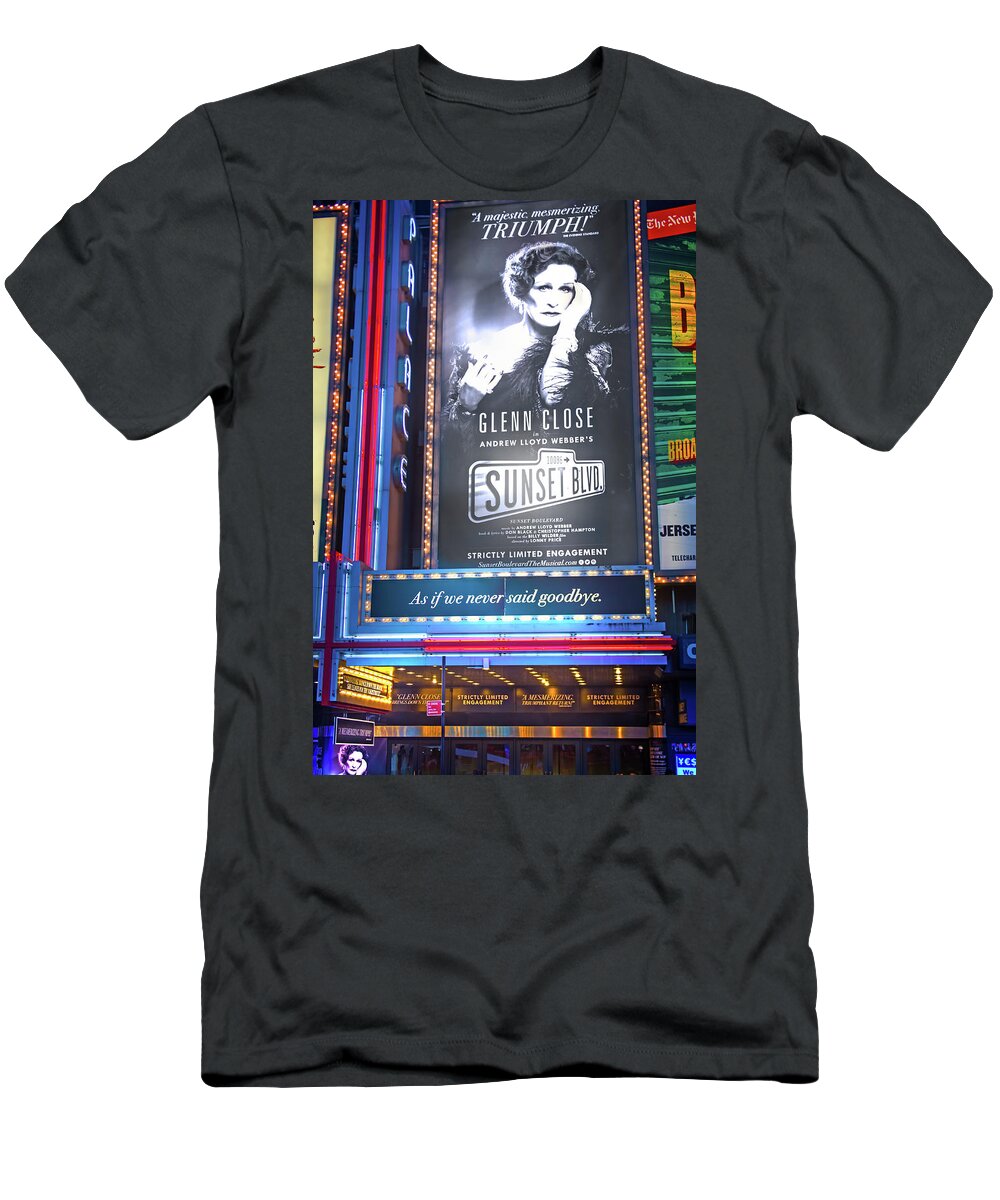 New York City T-Shirt featuring the photograph Sunset Boulevard on Broadway by Mark Andrew Thomas