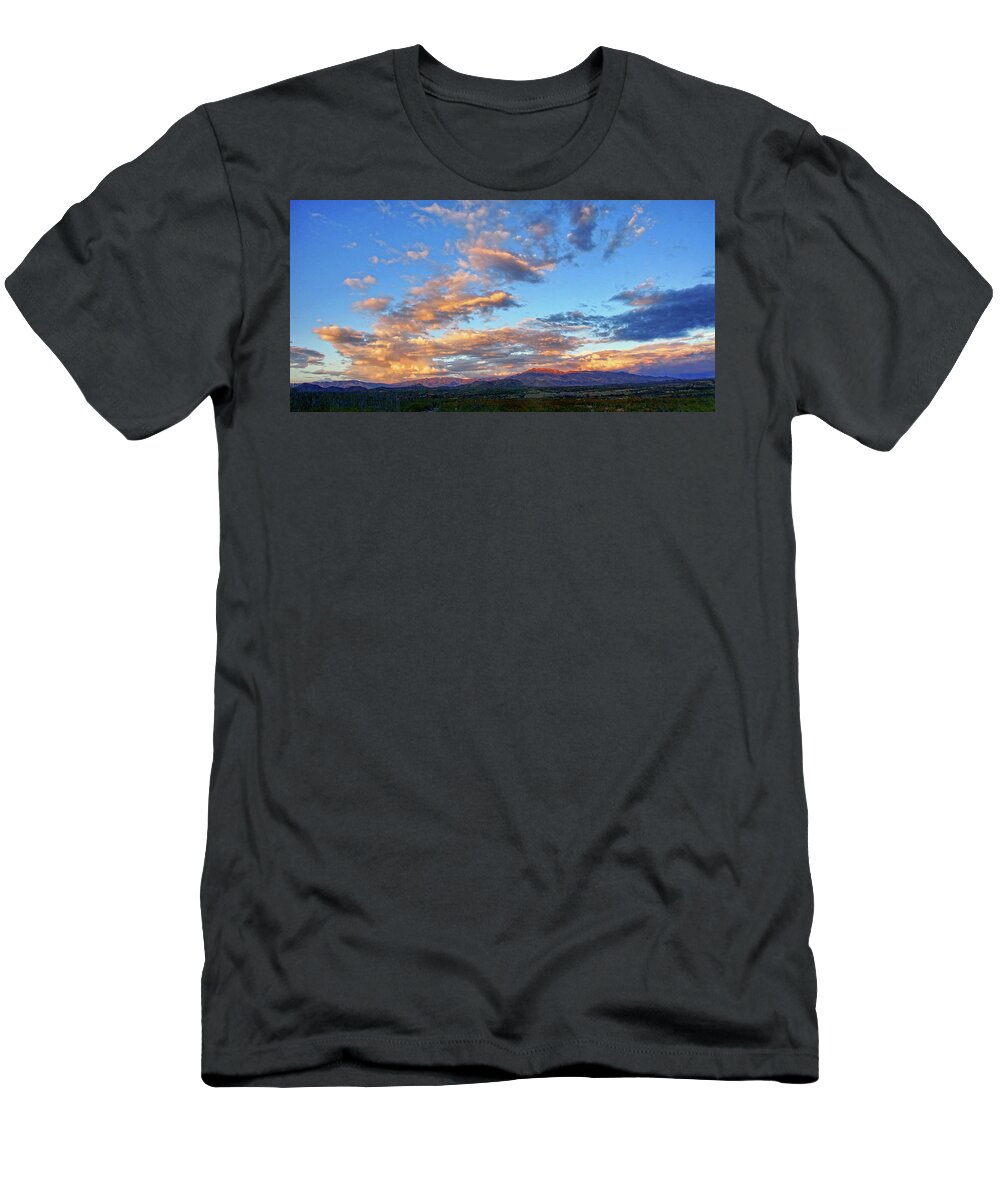 Clouds T-Shirt featuring the photograph Sunset Glow by Leda Robertson