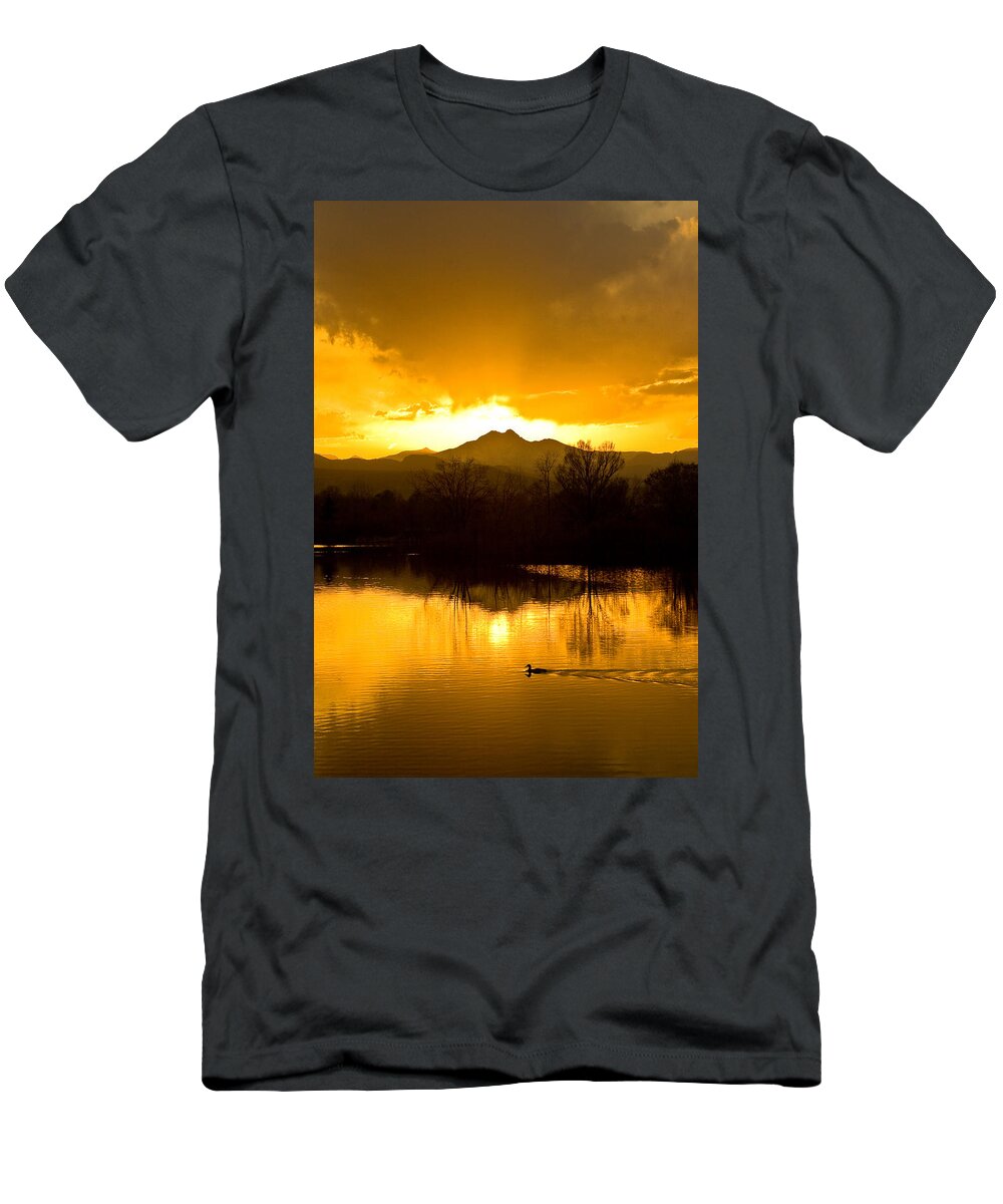 Sunset T-Shirt featuring the photograph Sunset On Golden Ponds by James BO Insogna