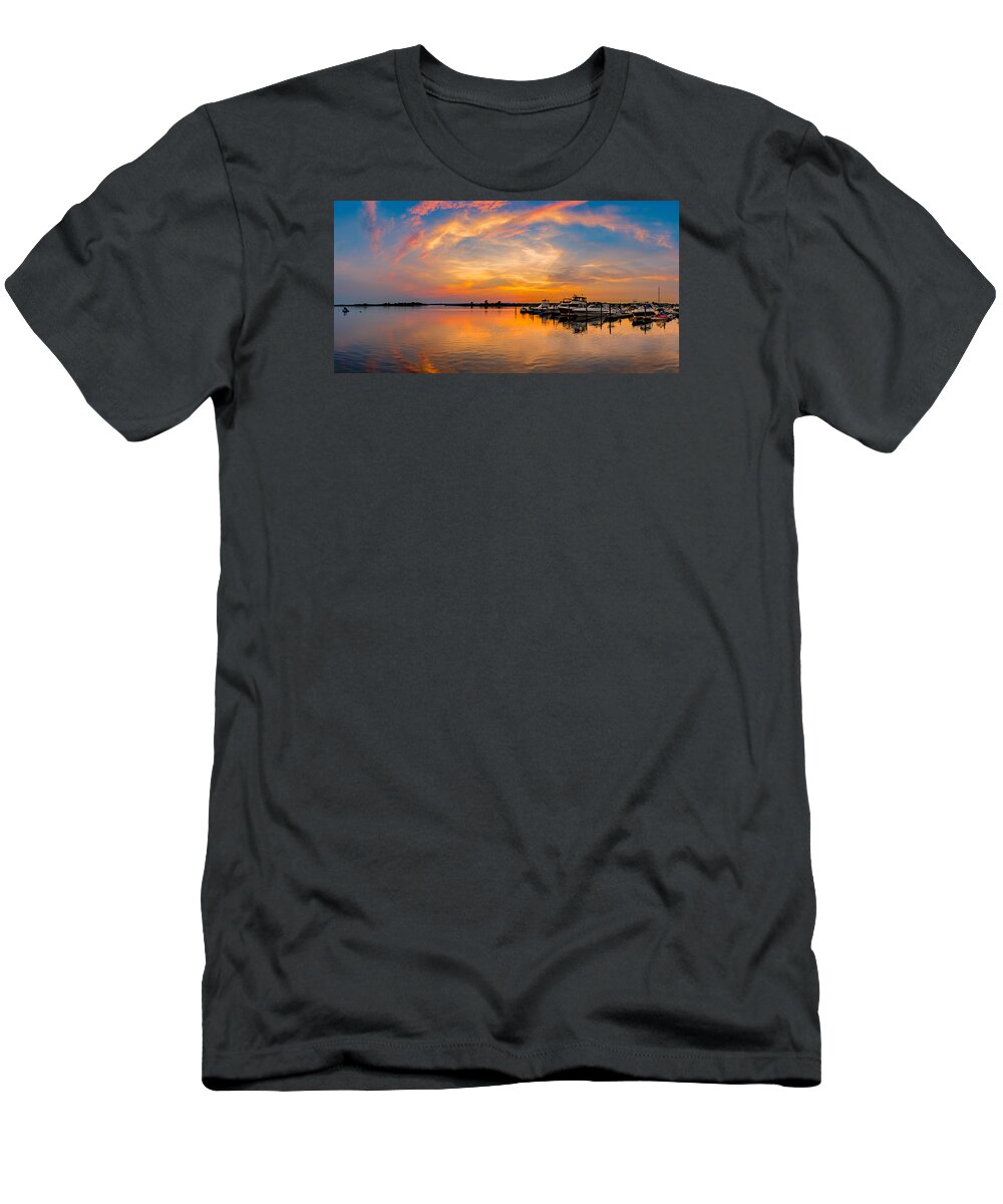 Jersey Shore T-Shirt featuring the photograph Sunset Over Shrewsbury Bay by Mark Rogers