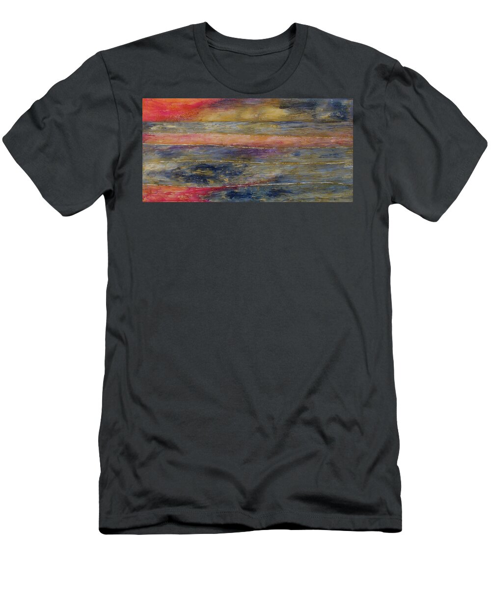 Sunset T-Shirt featuring the painting Sunset reflections by John Stuart Webbstock