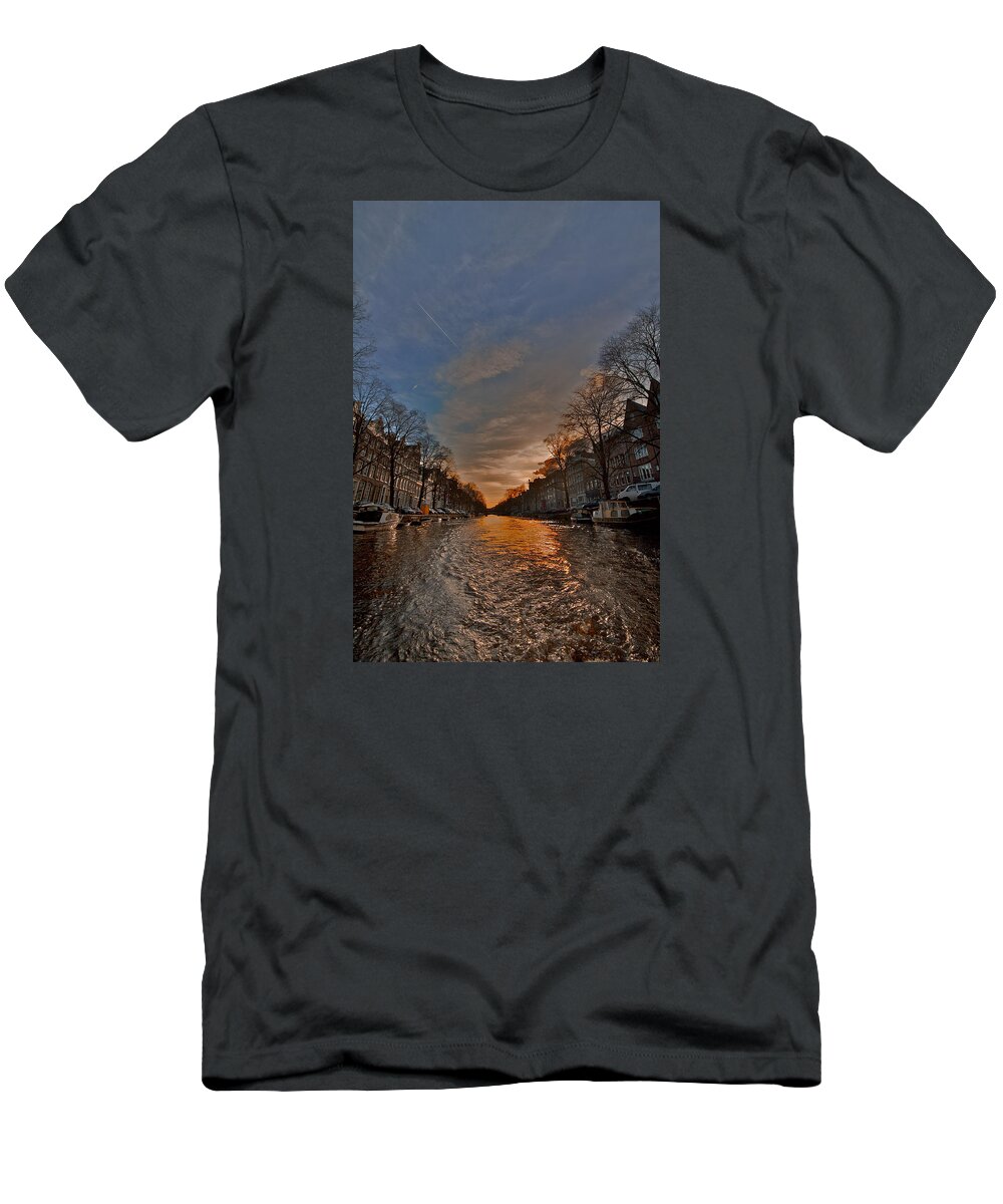 Lawrence T-Shirt featuring the photograph Sunset Ripples by Lawrence Boothby