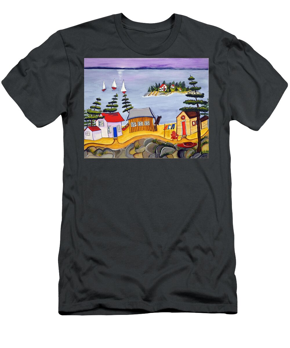 Abstract T-Shirt featuring the painting Sunset Sail by Heather Lovat-Fraser