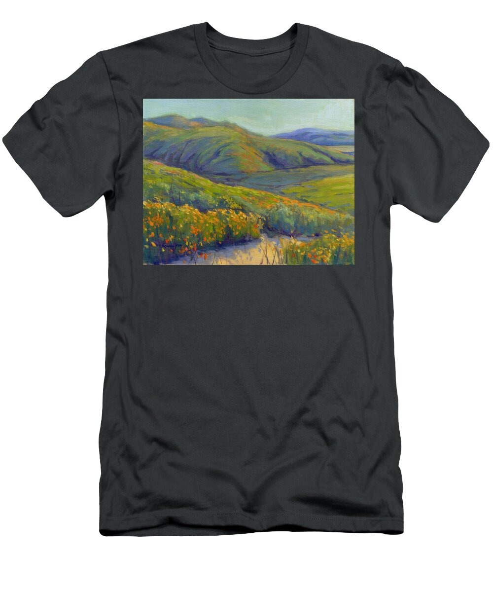 Walker Canyon T-Shirt featuring the painting Super Bloom 1 by Konnie Kim